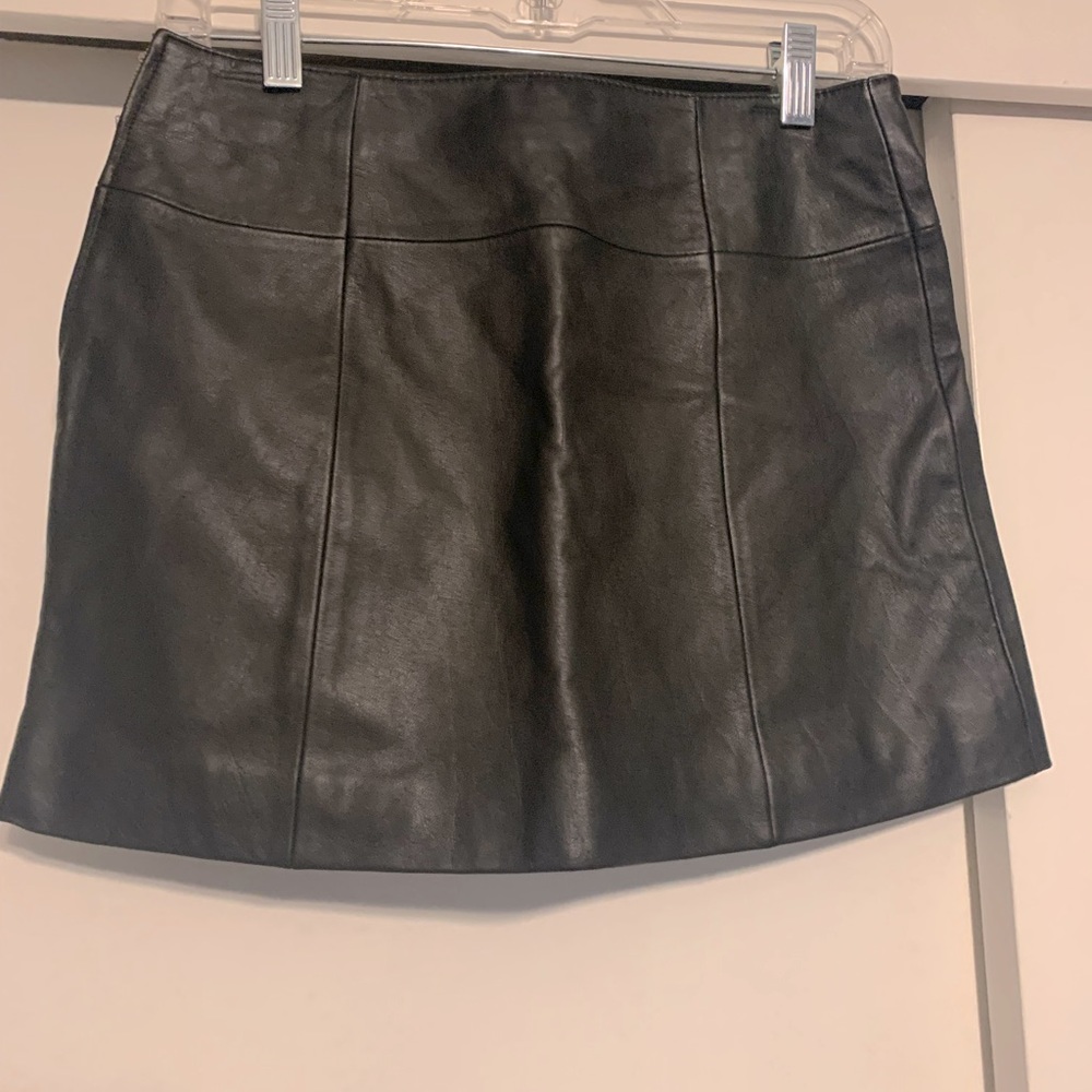 Leather mini skirt